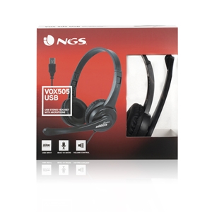 NGS VOX505USB headphones/headset Wired Head-band USB Type-A Black – image 5