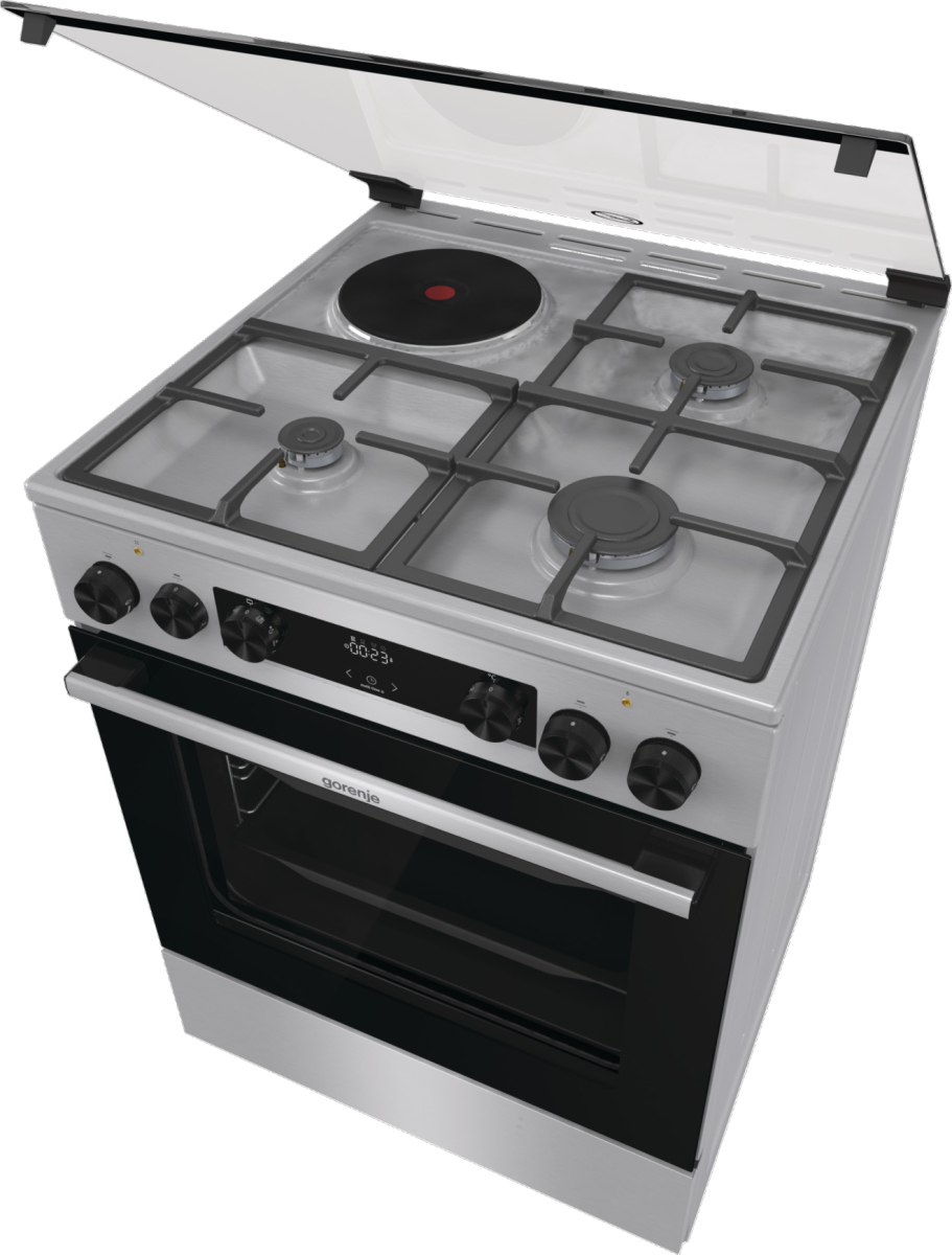 Gorenje GK6C61XC cooker Freestanding cooker Electric Combi Black, Silver – image 3