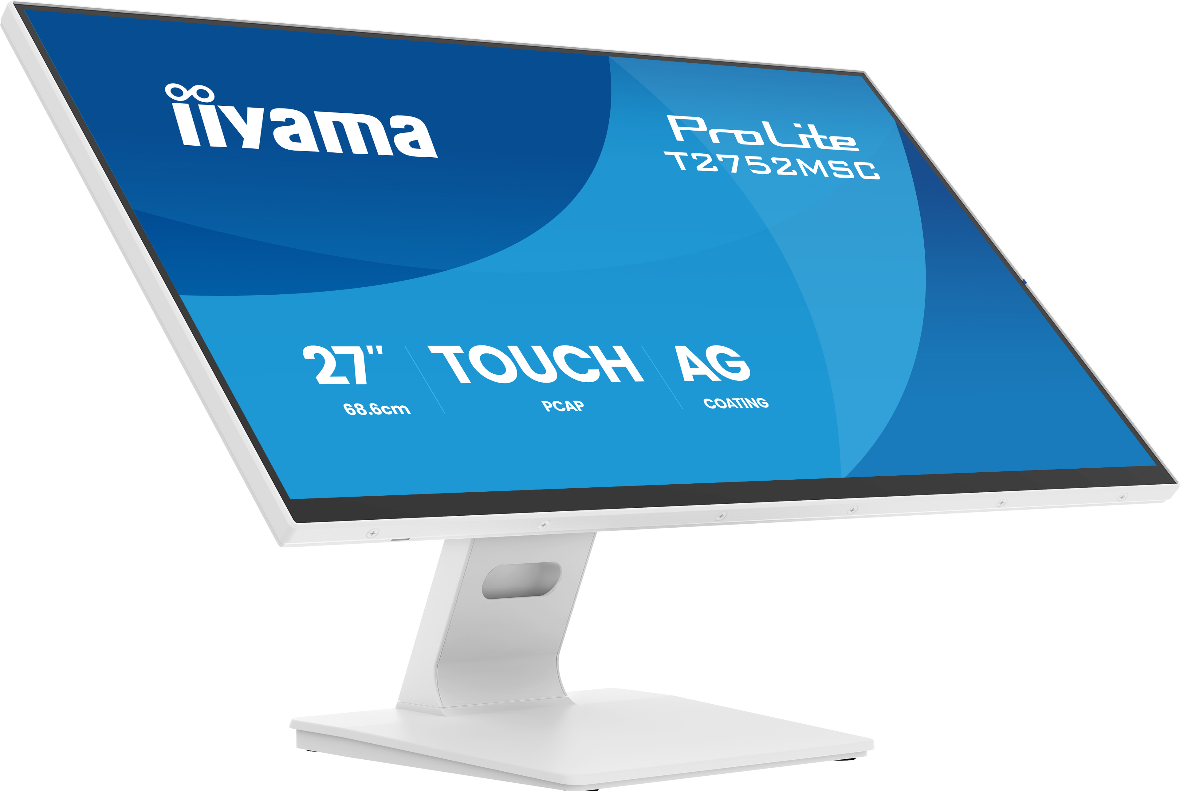 iiyama ProLite T2752MSC-W1AG - LED monitor - 27" - touchscreen - 1920 x 1080 Full HD (1080p) @ 60 Hz - IPS - 400 cd/m� - 1000:1 - 5 ms - HDMI, DisplayPort - speakers - white, matte