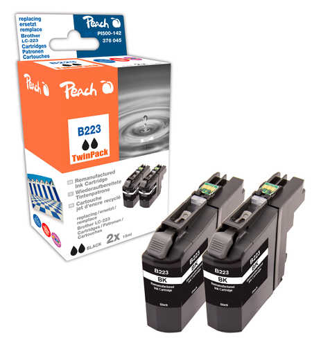 Peach PI500-142 ink cartridge 2 pc(s) Compatible Standard Yield Black
