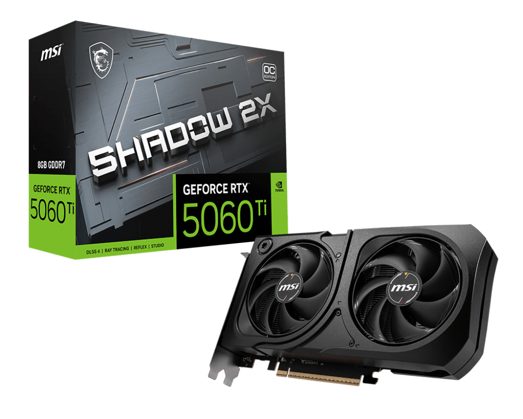 MSI GEFORCE RTX 5060 TI 8G SHADOW 2X OC PLUS scheda video NVIDIA 8 GB GDDR7