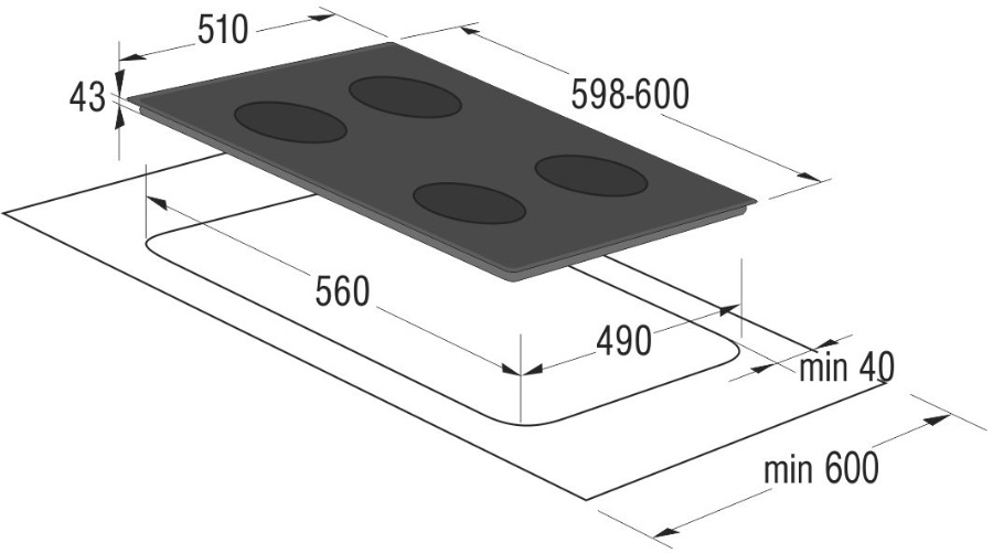 Gorenje IT642AXC hob Black Built-in Zone induction hob 4 zone(s) – image 2
