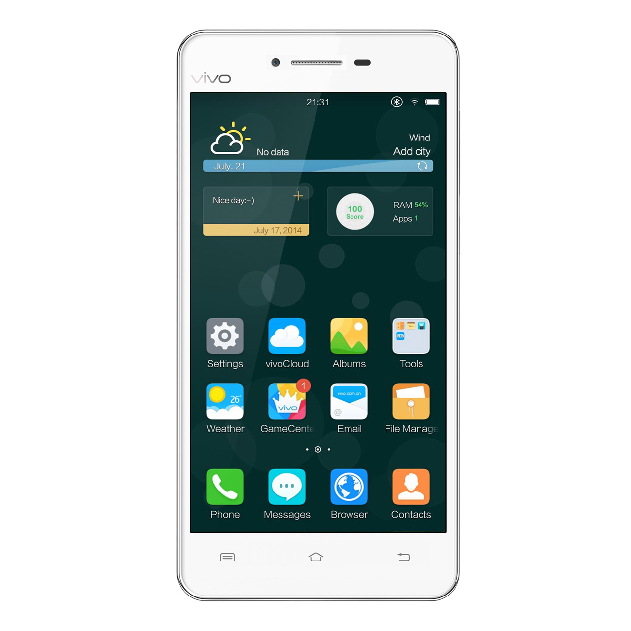 vivo Y27 11.9 cm (4.7") Android 4.4 4G Micro-USB 1 GB 8 GB 2260 mAh White