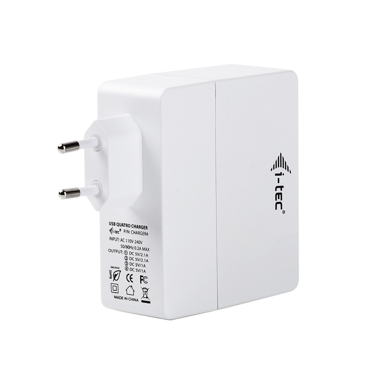 i-tec CHARGER4 mobile device charger Digital camcorder, GPS, Mobile phone, MP3, Smartphone, Tablet White AC Indoor – image 2