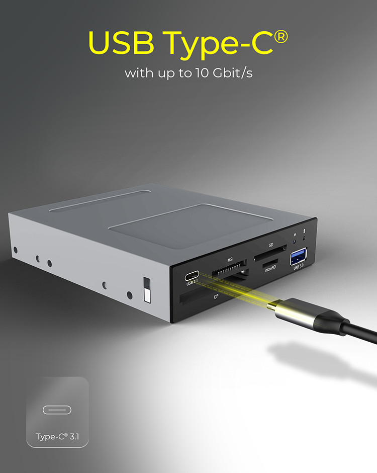 ICY BOX IB-865a card reader USB 3.2 Gen 1 (3.1 Gen 1) Internal Black – image 7