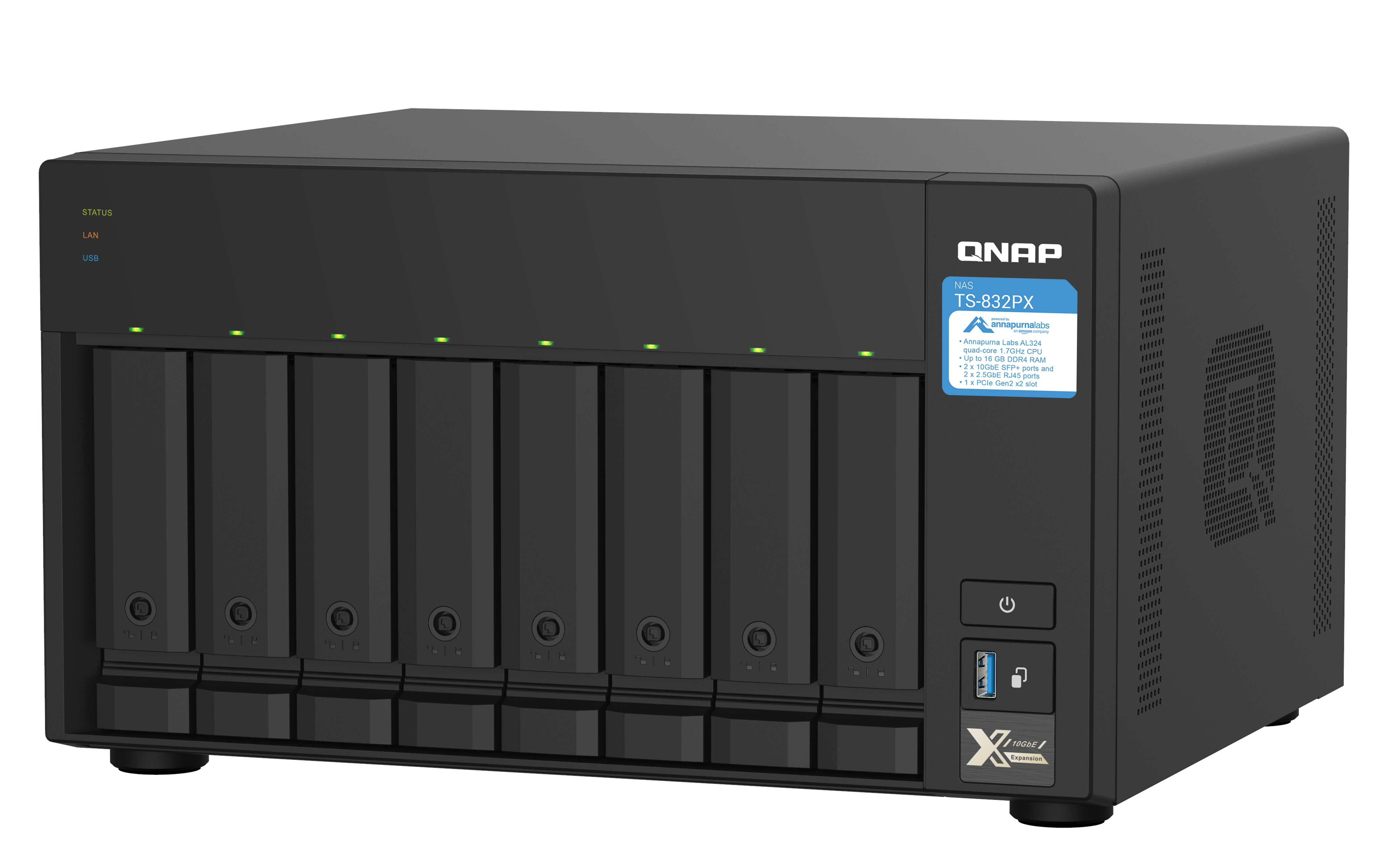 Sistema de Discos Duros NAS Qnap TS-832PX - 8 Bahías - TS-832PX-4G-US