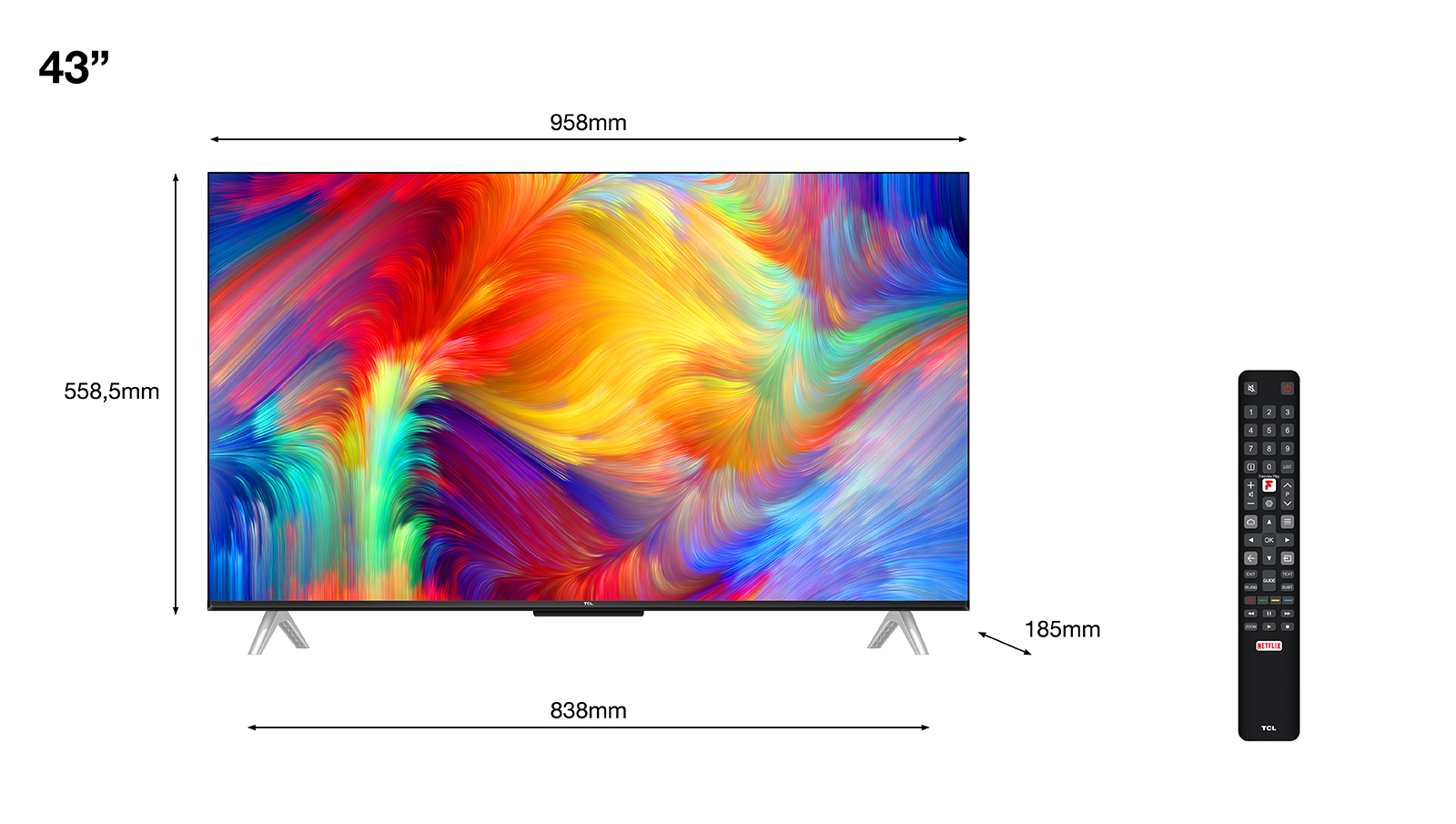TCL 43P638K TV 109.2 cm (43") 4K Ultra HD Smart TV Wi-Fi Aluminium – image 6