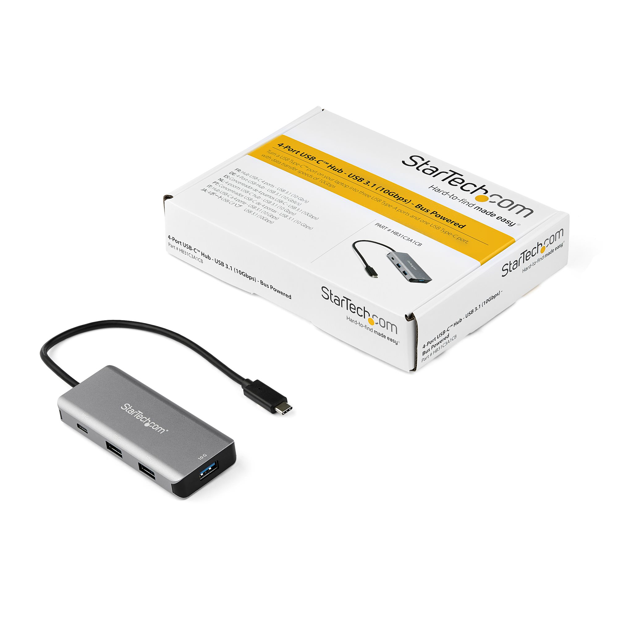 Adaptador HUB USB-C StarTech.com HB31C3A1CB - 3 USB 3.1 - 1 USB-C - 10Gbps - Negro/Gris - HB31C3A1CB Adaptador HUB USB-C StarTech.com HB31C3A1CB - 3 USB 3.1 - 1 USB-C - 10Gbps - Negro/Gris - HB31C3A1CB