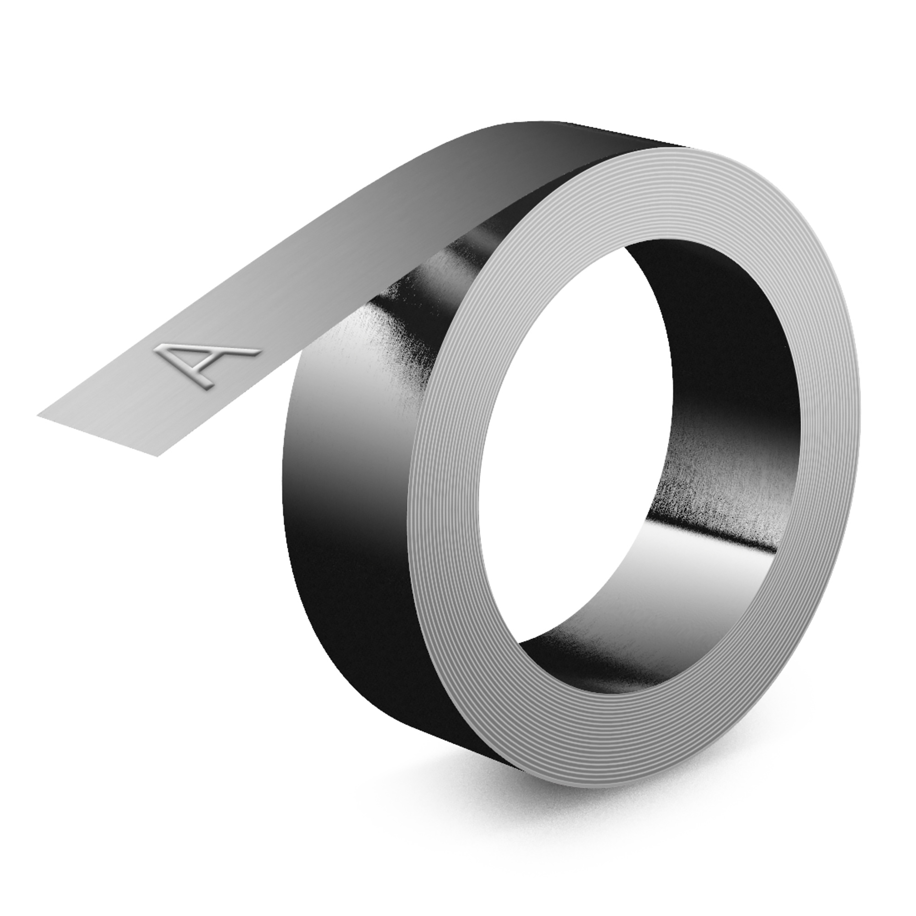 DYMO Rhino Étiquettes en acier inoxydable à embosser | 12 mm x 6,4 m | Non adhésives | Compatibles avec l'embosseuse Rhino M1011 | Idéales pour le bricolage et la construction | Fabriqué en Europe