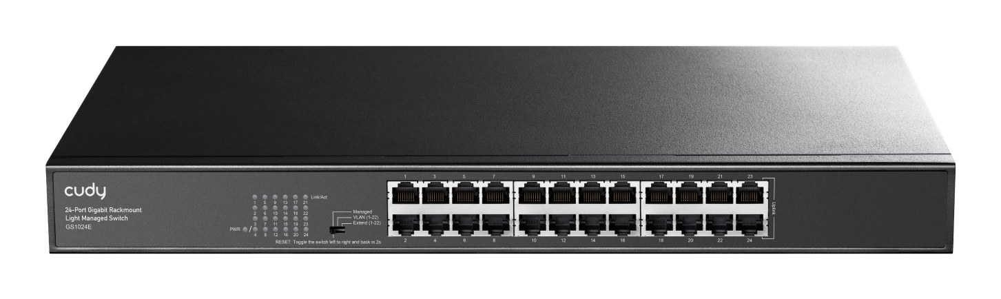 Cudy GS1024E network switch Managed Gigabit Ethernet (10/100/1000) Black