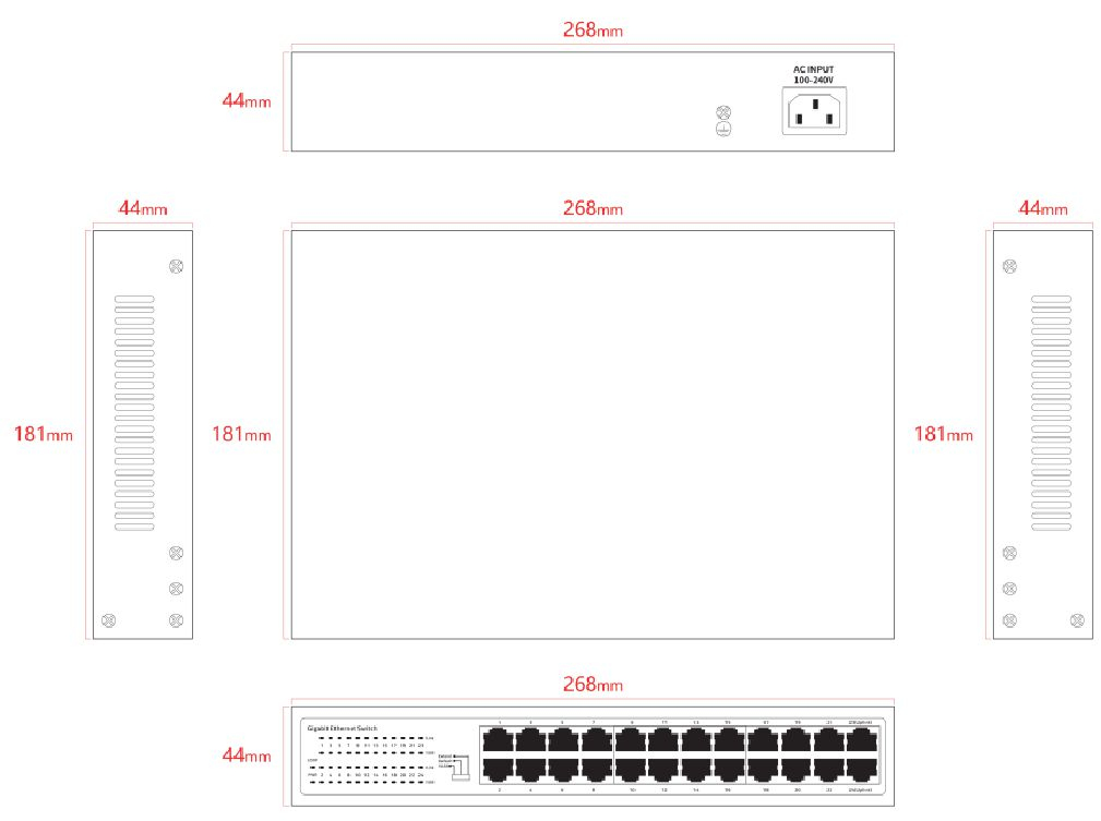 Lanview LVN-1U-24PORT-1G network switch Unmanaged Gigabit Ethernet (10/100/1000) – image 2