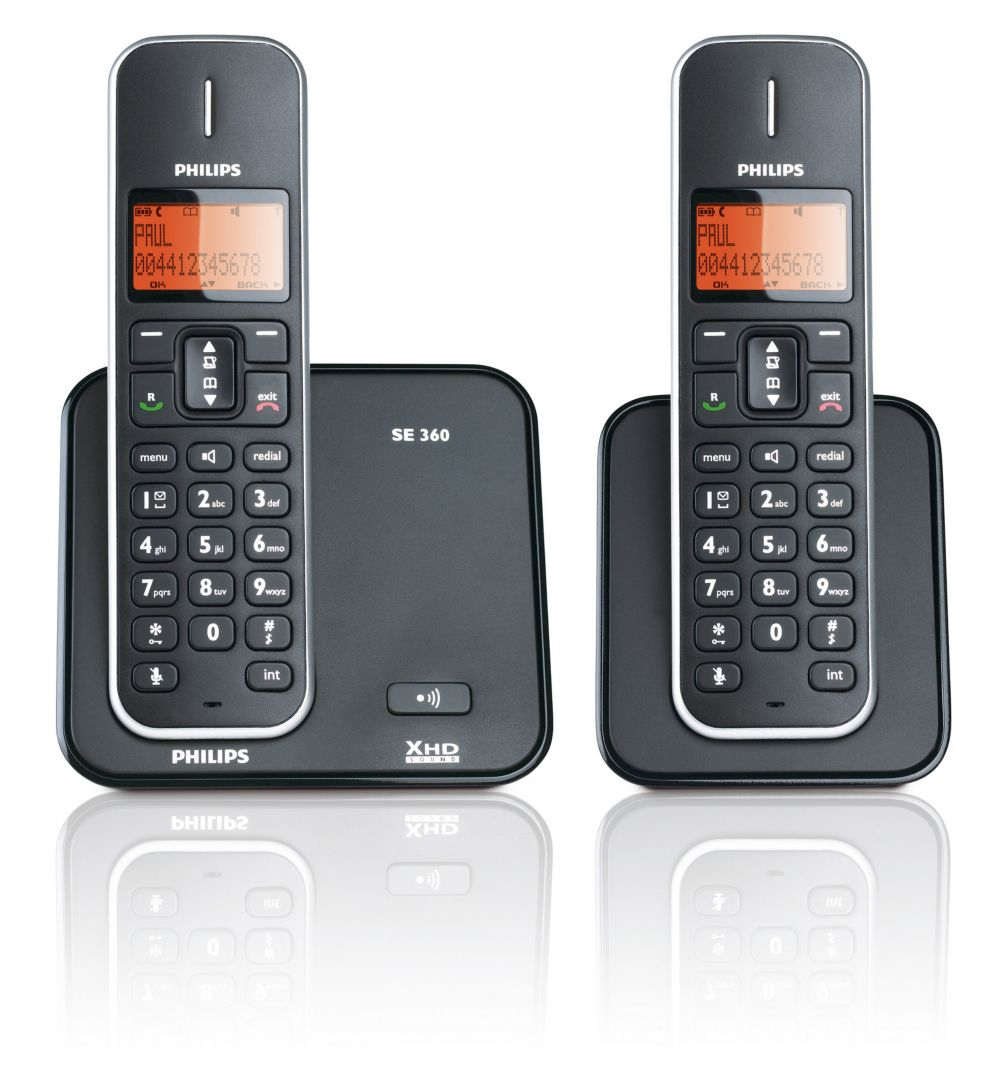 Philips Perfect sound SE3602B/78 telephone Analog telephone Caller ID Black, White
