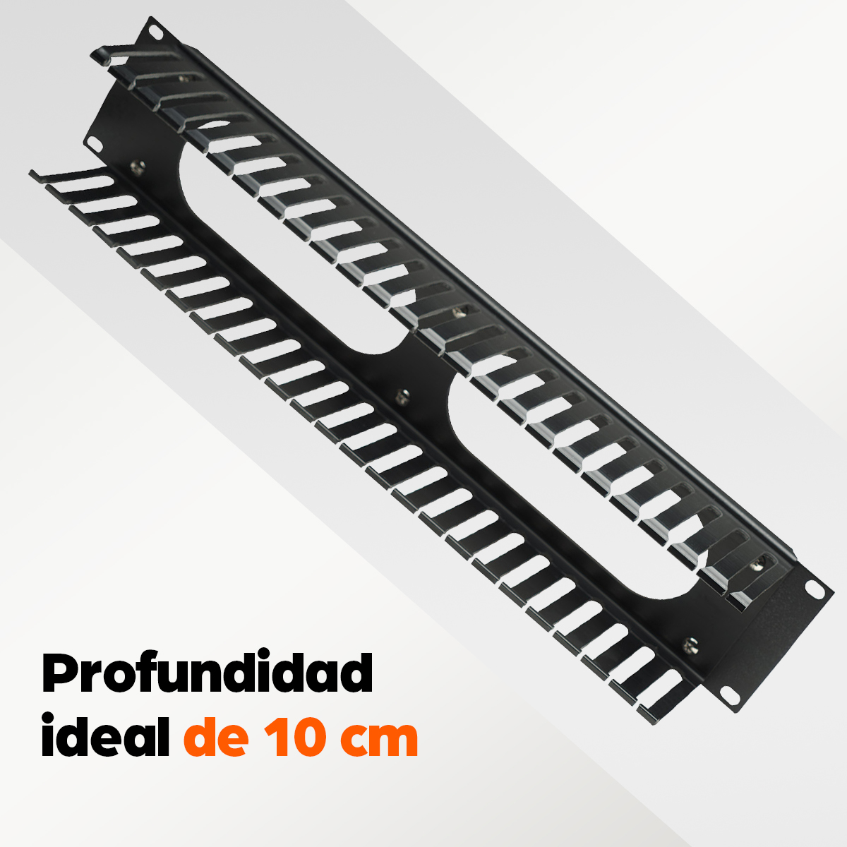 Organizador Horizontal de Cables con Tapa para Rack 19" 2U Intellinet 168458, Color Negro