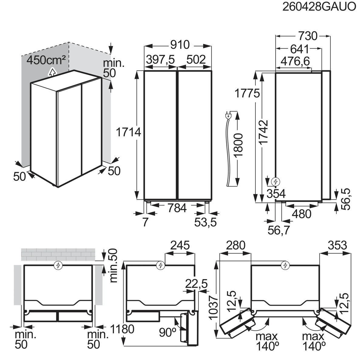 AEG RXB659E6NU side-by-side refrigerator Freestanding – image 9
