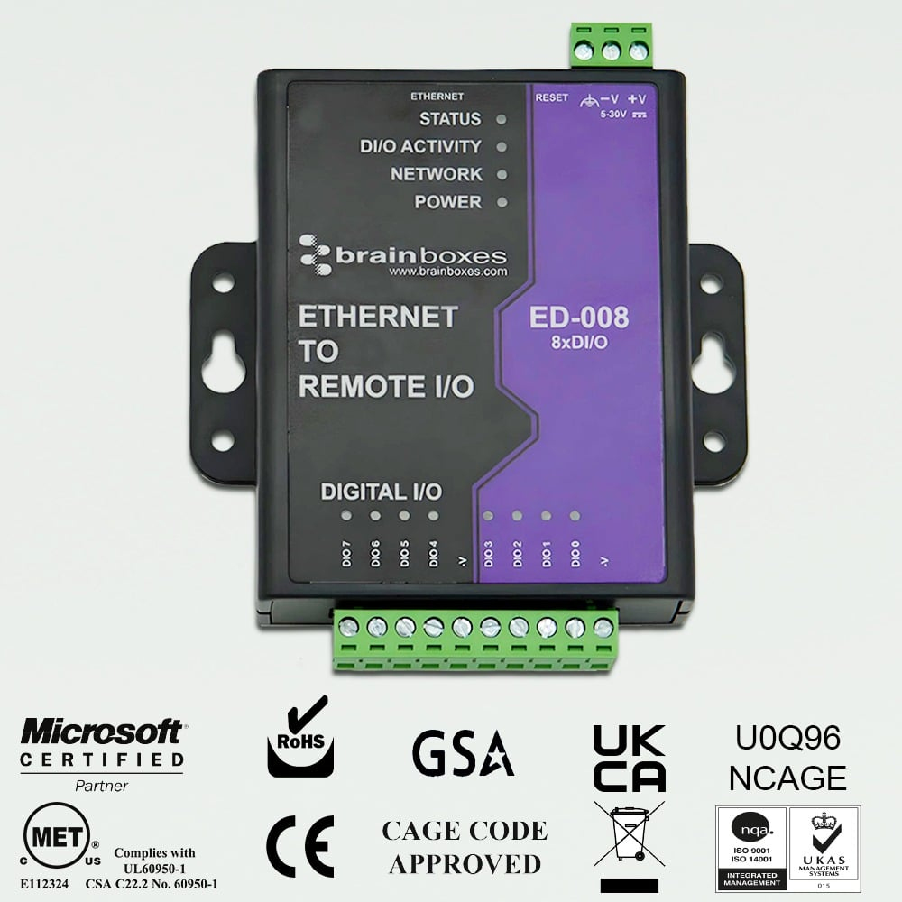 Brainboxes ED-008 Ethernet to 8 Digital IO Lines – image 2