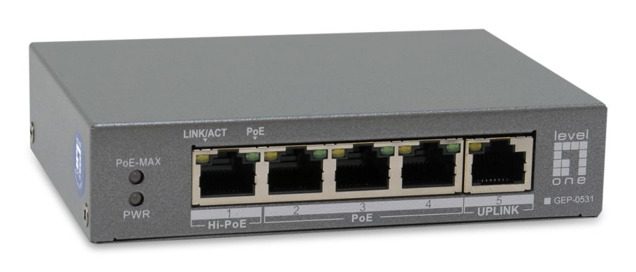 LevelOne 5-Port Gigabit PoE Switch, 802.3af/at/bt PoE, 4 PoE Outputs – image 5