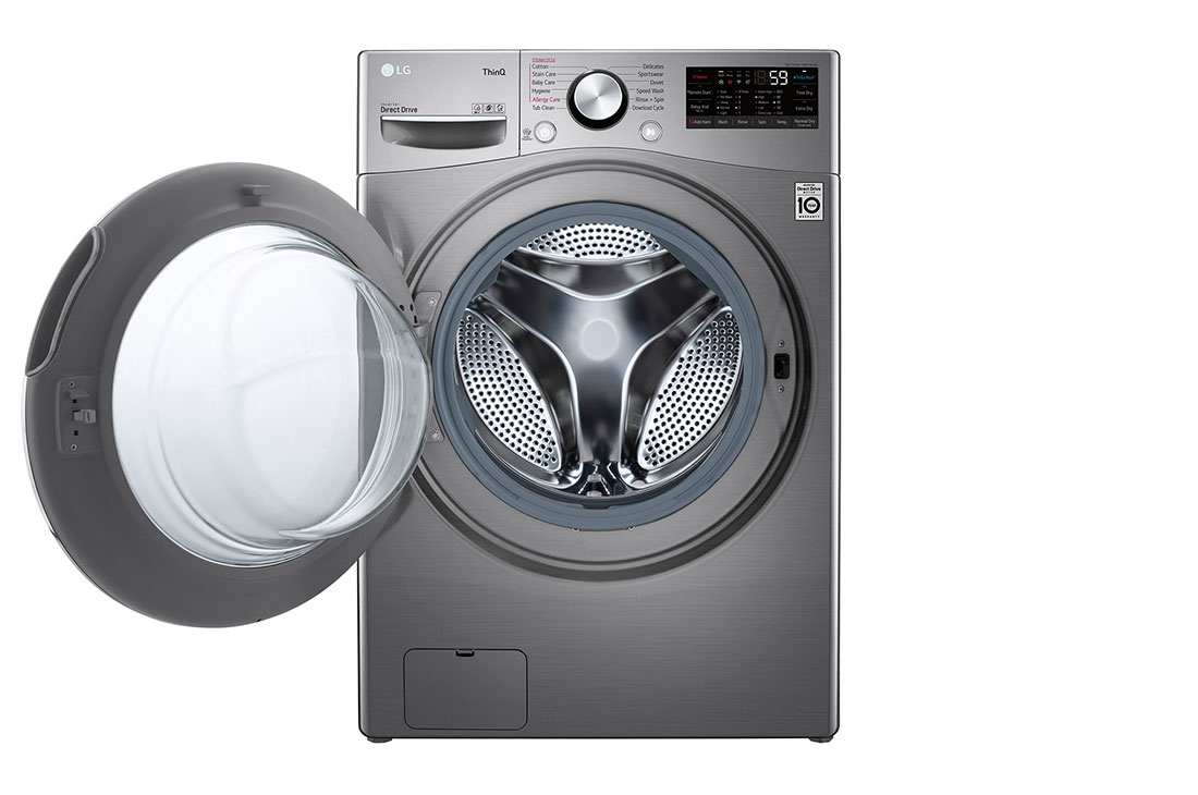 LG F15L9DGD washer dryer Freestanding Front-load Silver, Stainless steel – image 2