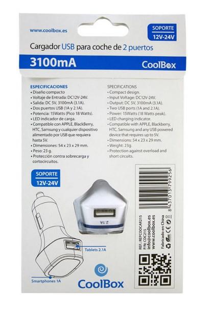 CoolBox CDC215 Smartphone, Tablet White Cigar lighter Auto – image 3