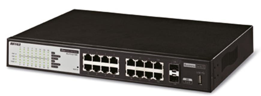 Buffalo BSL-PS-G2116M-EU network switch L2 Gigabit Ethernet (10/100/1000) Power over Ethernet (PoE) 1U Black – image 1