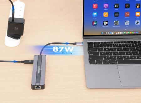 Manhattan USB-C Dock/Hub with Card Reader, Ports (x5): Ethernet, HDMI, USB-A (x2) and USB-C, With Power Delivery (87W) to USB-C Port (Note add USB-C wall charge – image 4