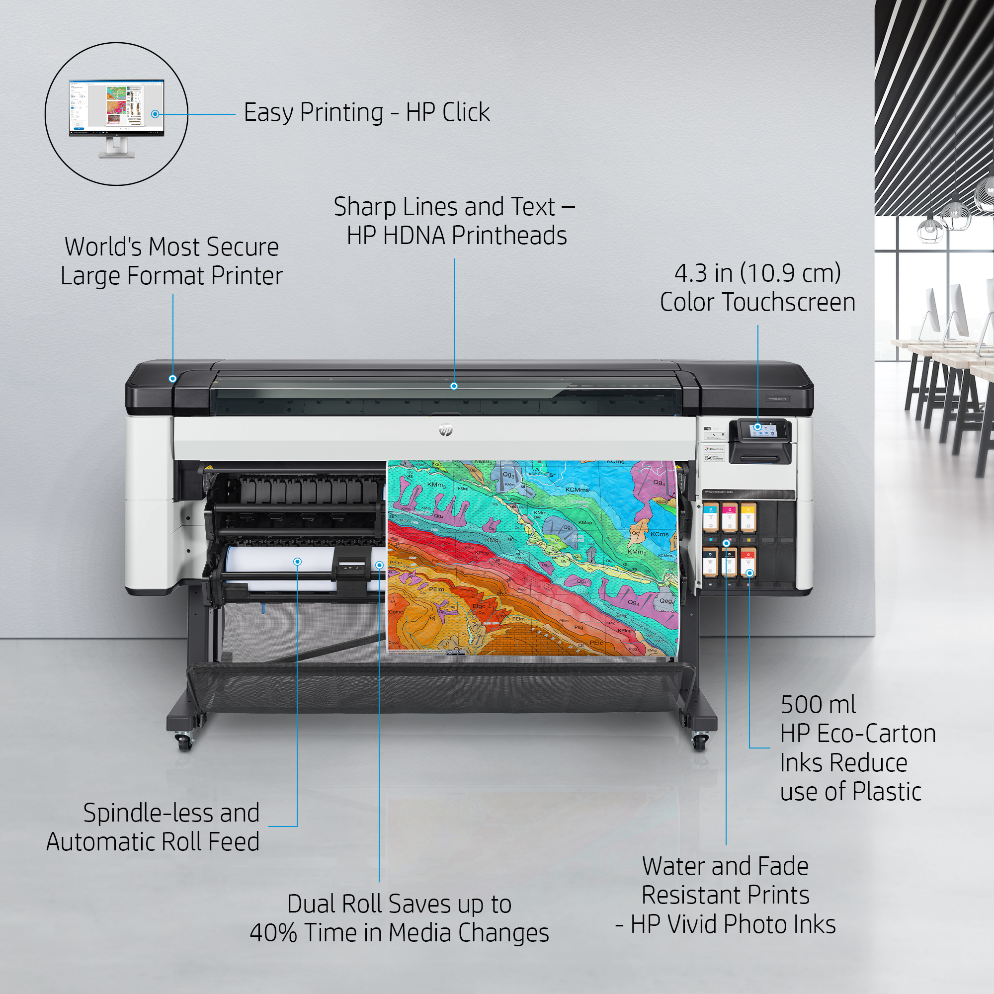 HP Designjet Z6 Pro 64-in Printer. Print technology: Thermal inkjet, Maximum resolution: 2400 x 1200 DPI, Page description