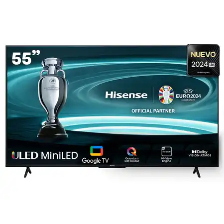 55U6N TELEVISION MINILED HISENSE 55 55U6N GOOGLE TV 4K ULED DOLBY VISION HDRHDR10 DOLBY ATMOS GOOGLE ASSISTANT /COMPATIBLE CON ALEXA 55U6N