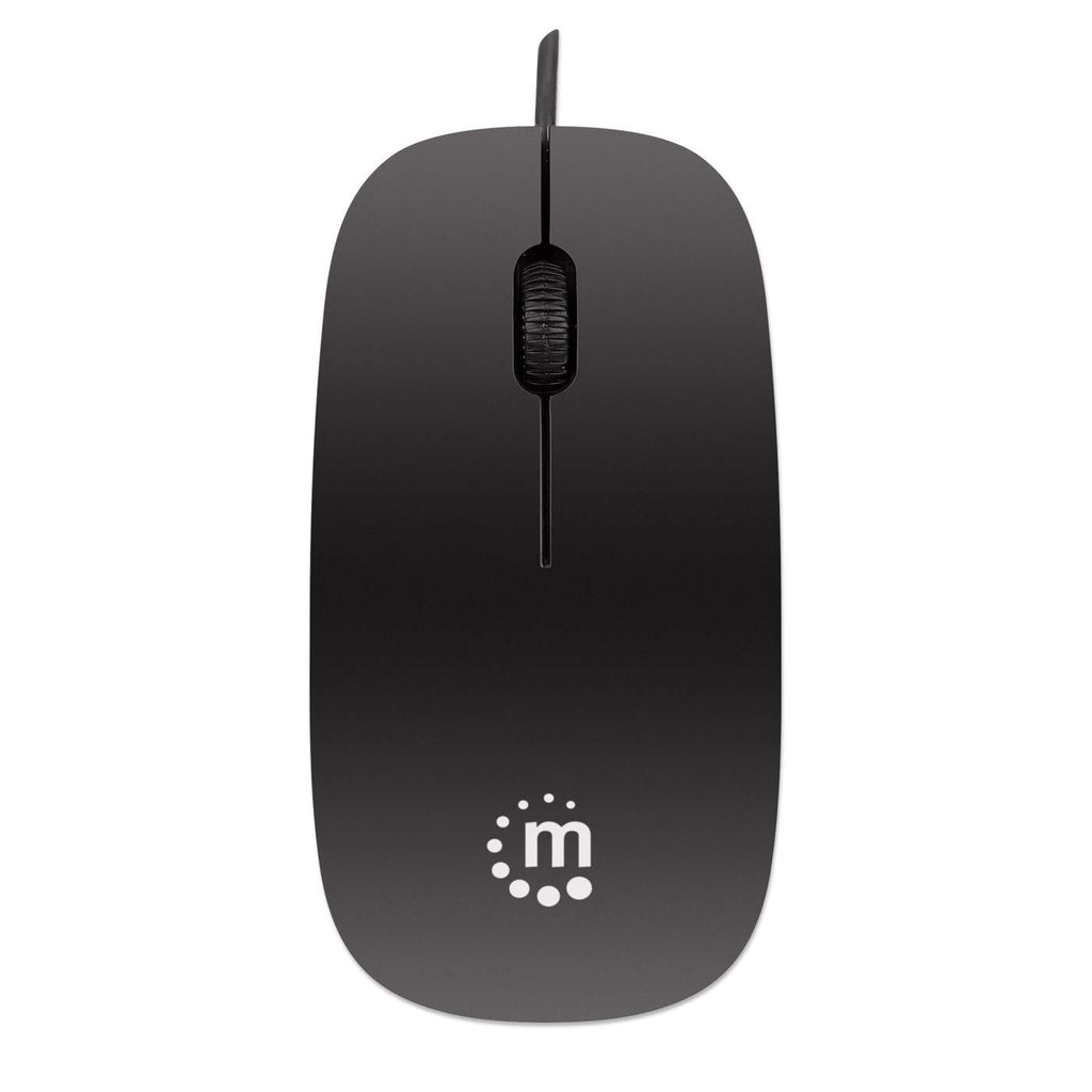 Manhattan Silhouette Sculpted USB Wired Mouse, Black, 1000dpi, USB-A, Optical, Lightweight, Flat, Three Button with Scroll Wheel, Three Year Warranty – image 3