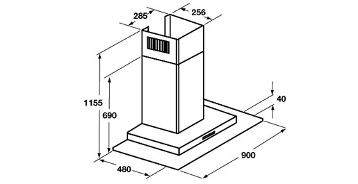 Samsung HC9247BX Wall-mounted Stainless steel 470 m³/h – image 1