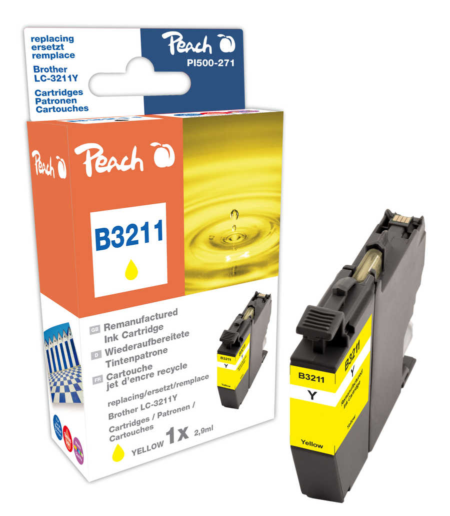 Peach PI500-272 ink cartridge 1 pc(s) Compatible Yellow