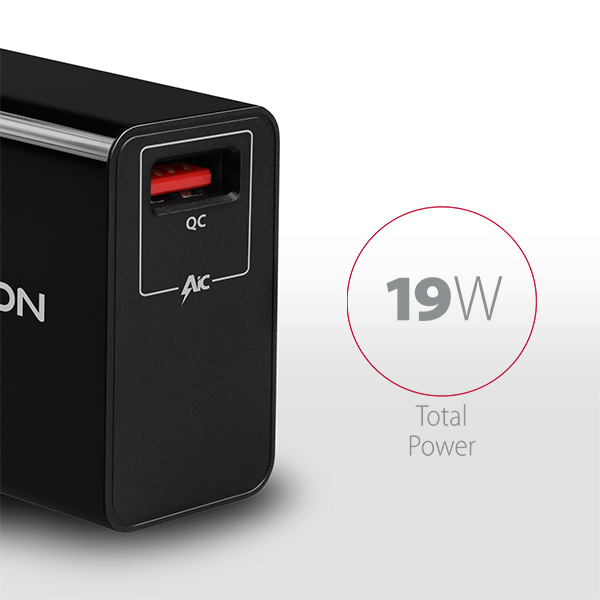 Axagon ACU-QC19 mobile device charger Mobile phone, Power bank, Smartphone, Tablet, Universal Black AC Fast charging Indoor – image 2