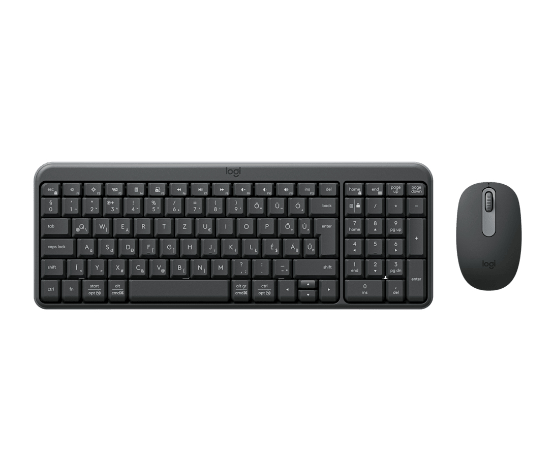 Logitech MK250 Compact Bluetooth Wireless Combo keyboard Mouse included Universal RF Wireless + Bluetooth QWERTZ Hungarian Graphite