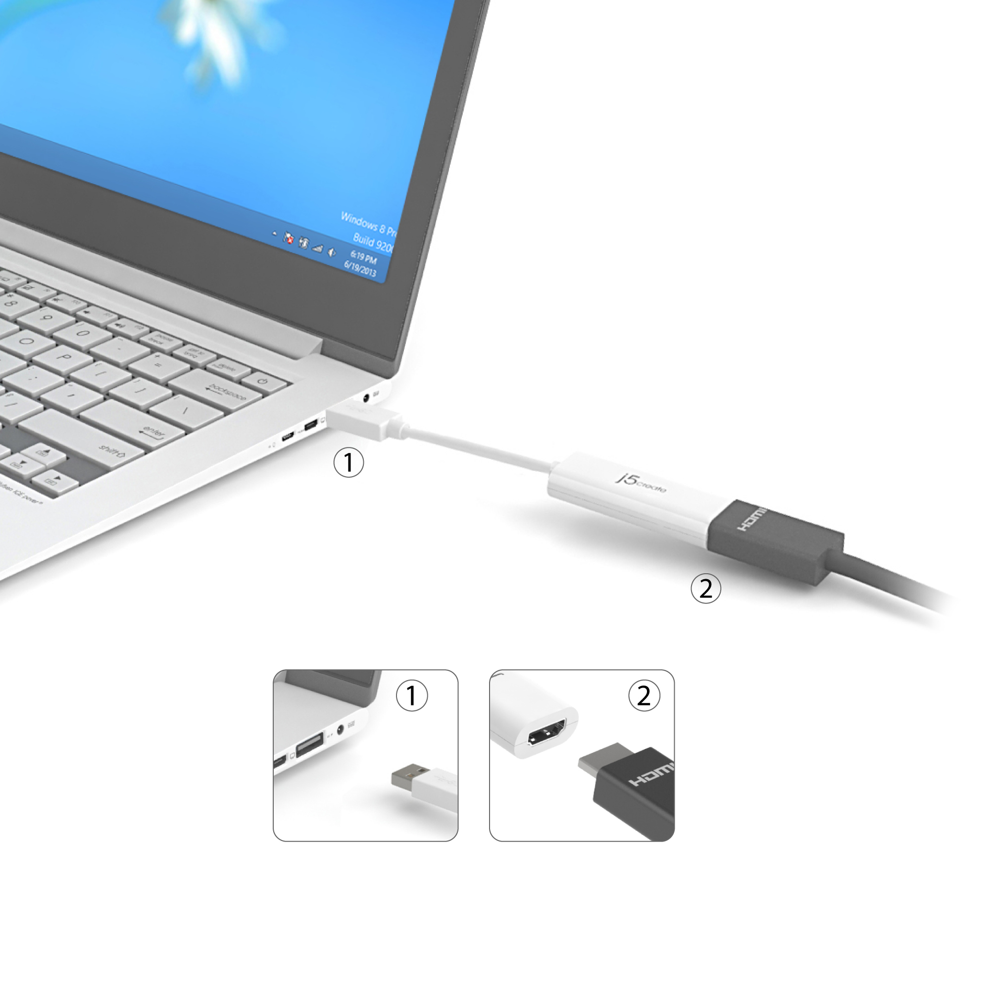 j5create JUA254 USB 3.0 HDMI Multi-Monitor Adapter – image 3