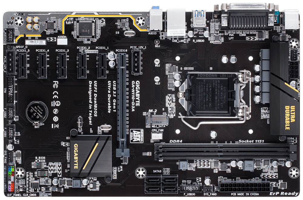 GIGABYTE GA-H110-D3A H110 Express LGA 1151 (Socket H4) ATX – image 3