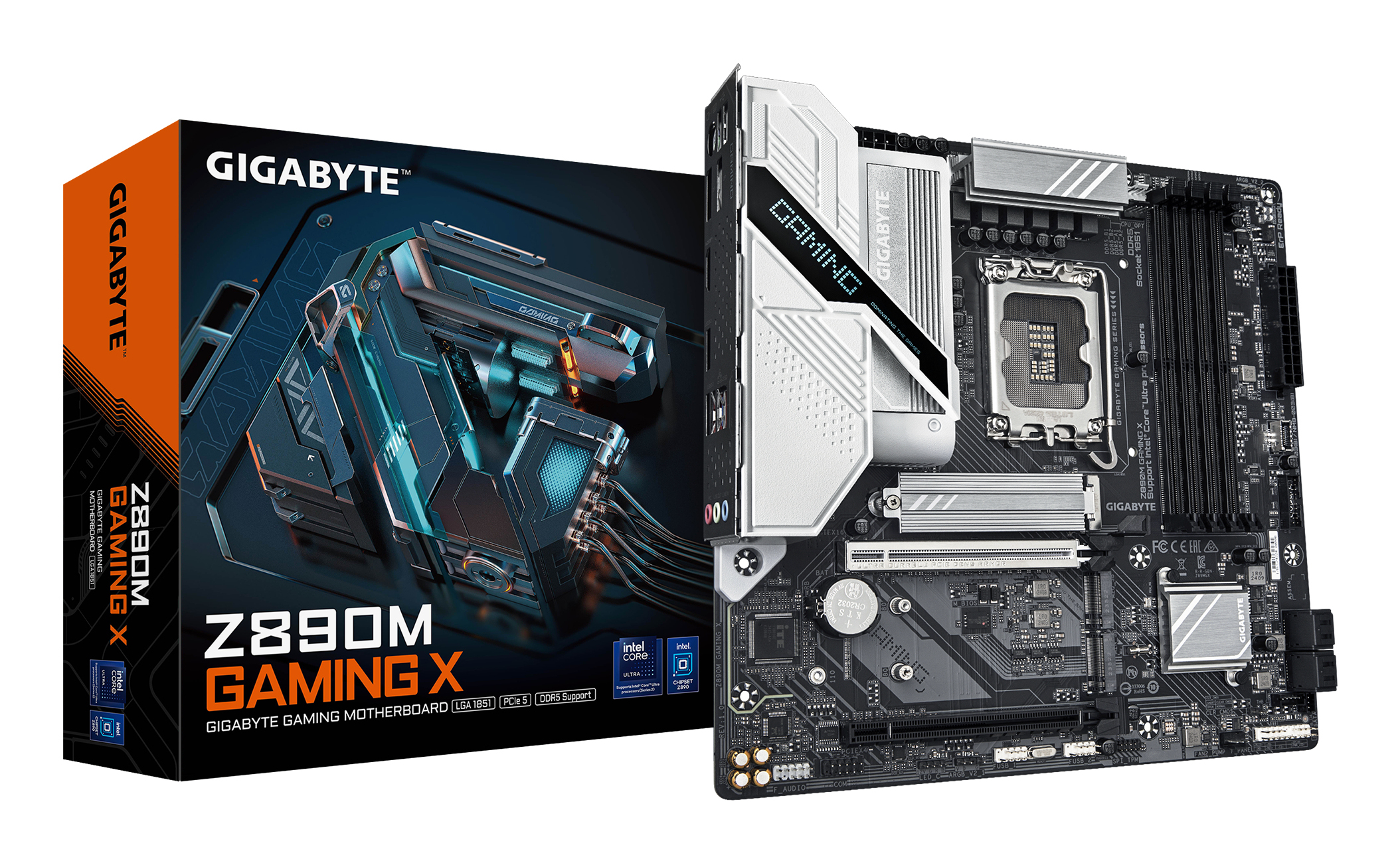 Tarjeta Madre Gigabyte Z890M GAMING X - Socket 1851 - 4x DDR5 - 5600/6400/9066(OC)MHz - HDMI - DisplayPort - USB - Micro ATX - Z890M GAMING X