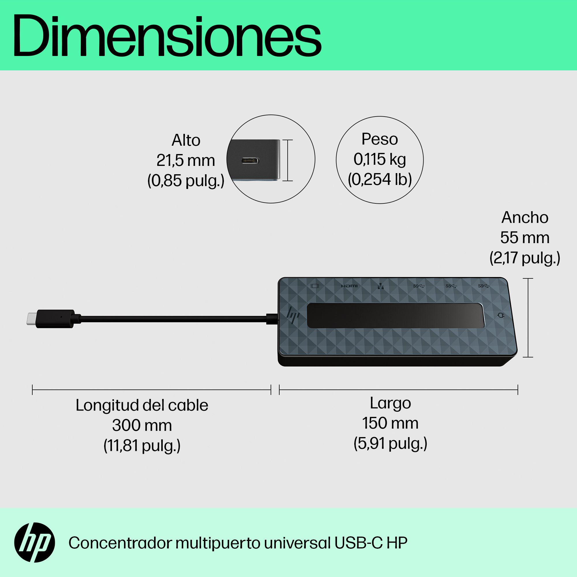 HP Universal USB-C Multiport Hub. Connectivity technology: Docking, Host interface: USB 3.2 Gen 2 (3.1 Gen 2) Type-C. Prod