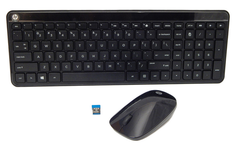 HP 801523-DE1 keyboard Mouse included Office RF Wireless Nordic Black – image 1