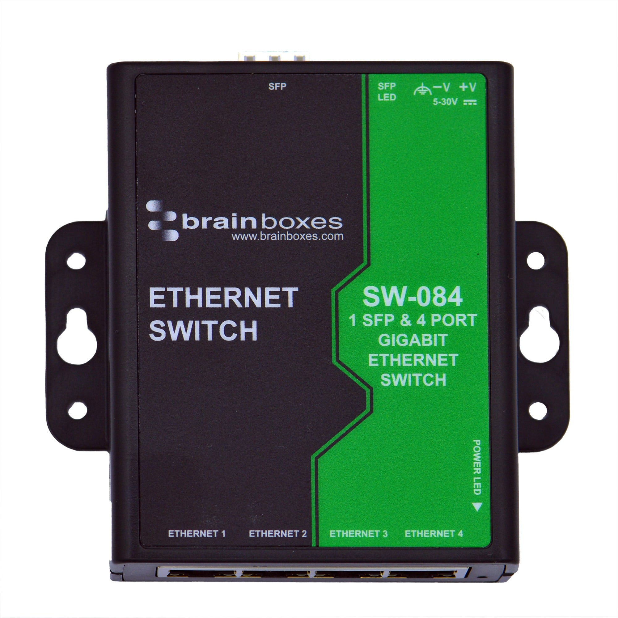 Brainboxes Light Industrial 1 SFP & 4 Port Gigabit Ethernet Switch – image 1