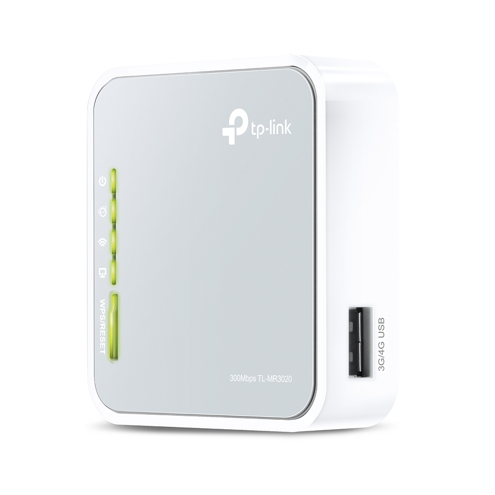 TP-Link TL-MR3020 trådlös router Snabb Ethernet Singel-band (2,4 GHz) 4G Silver, Vit