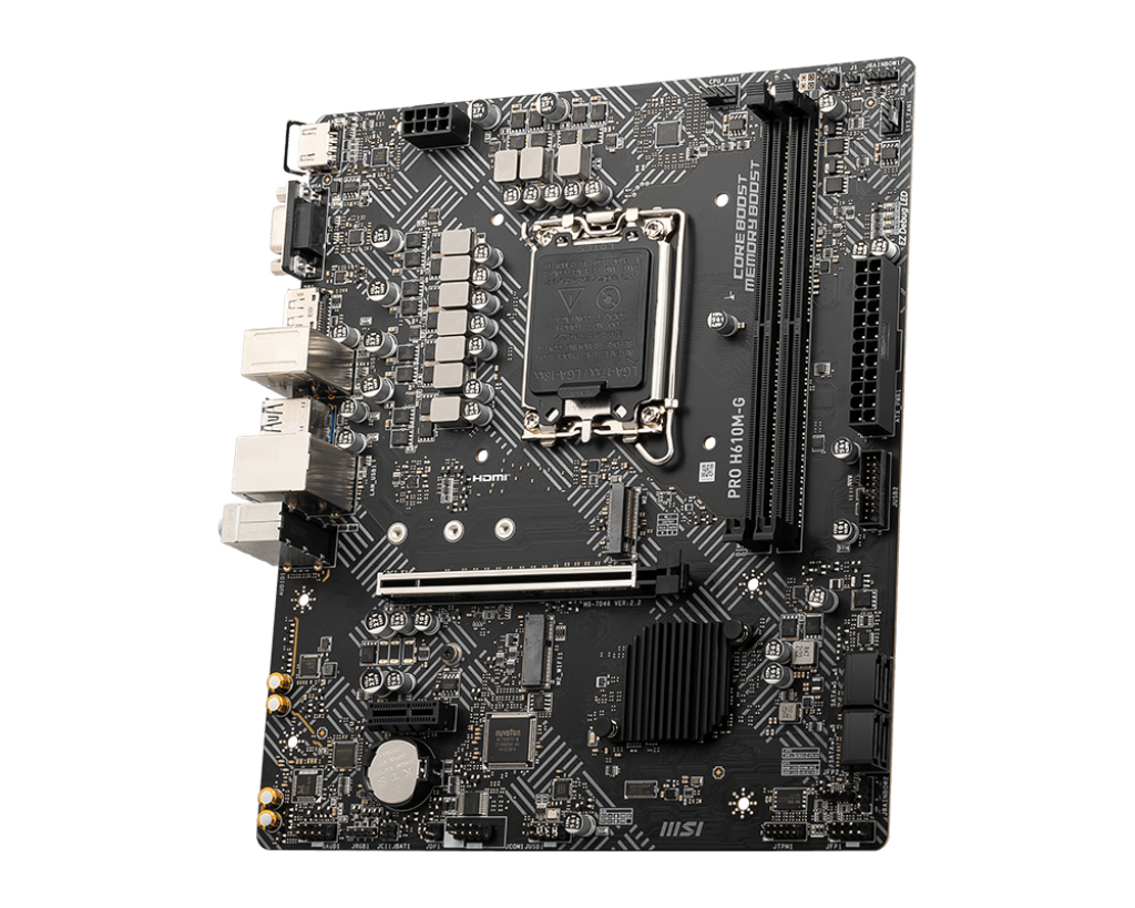 Tarjeta Madre MSI PRO H610M-G - Socket 1700 - 2xDDR5 - 5600MHz - HDMI - DisplayPort - VGA - M.2 - USB 2.0/3.2 - Micro ATX - PRO H610M-G