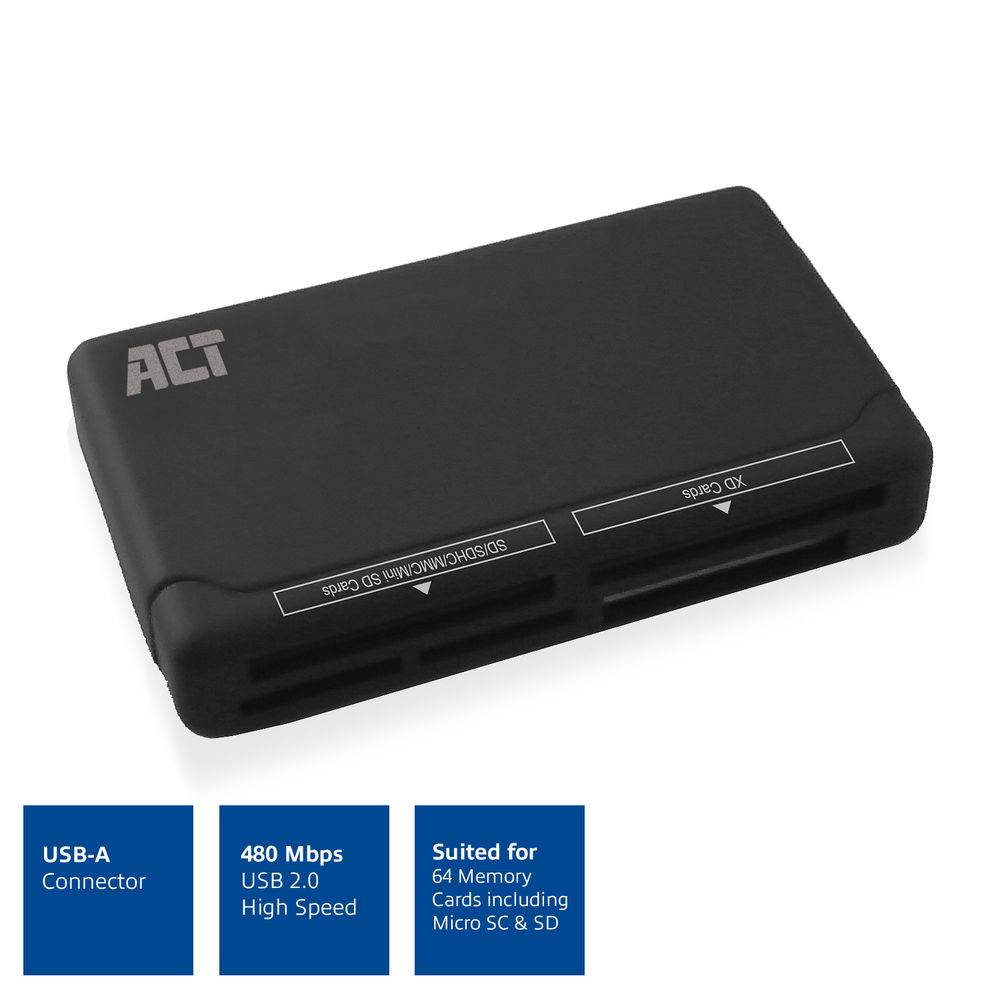 ACT AC6025 card reader USB 2.0 Black – image 3
