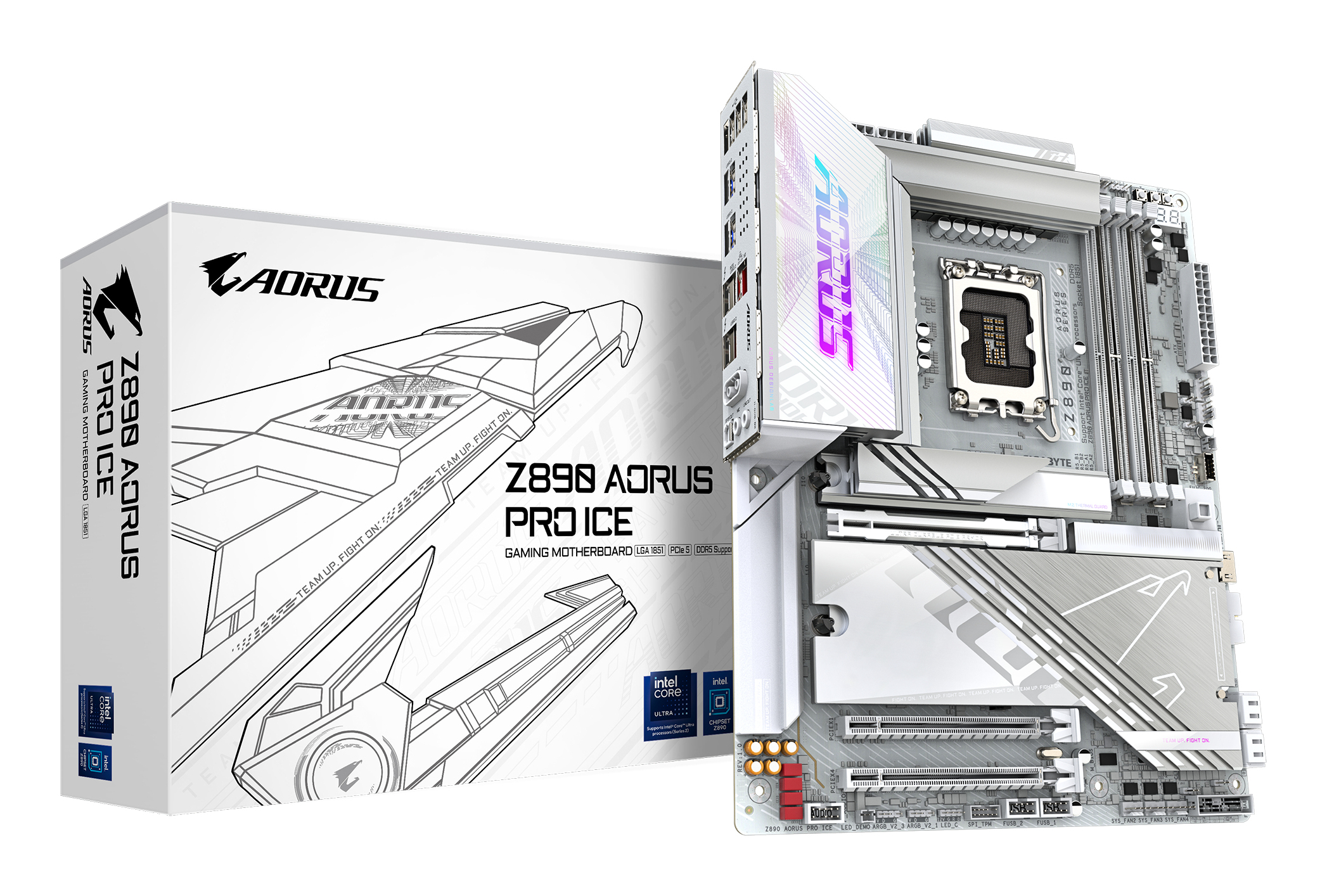 Tarjeta Madre Gigabyte Z890 AORUS PRO ICE - Socket 1851 - 4x DDR5 - 5600/6400/9500(OC)MHz - USB - HDMI - ATX - Z890 AORUS PRO ICE