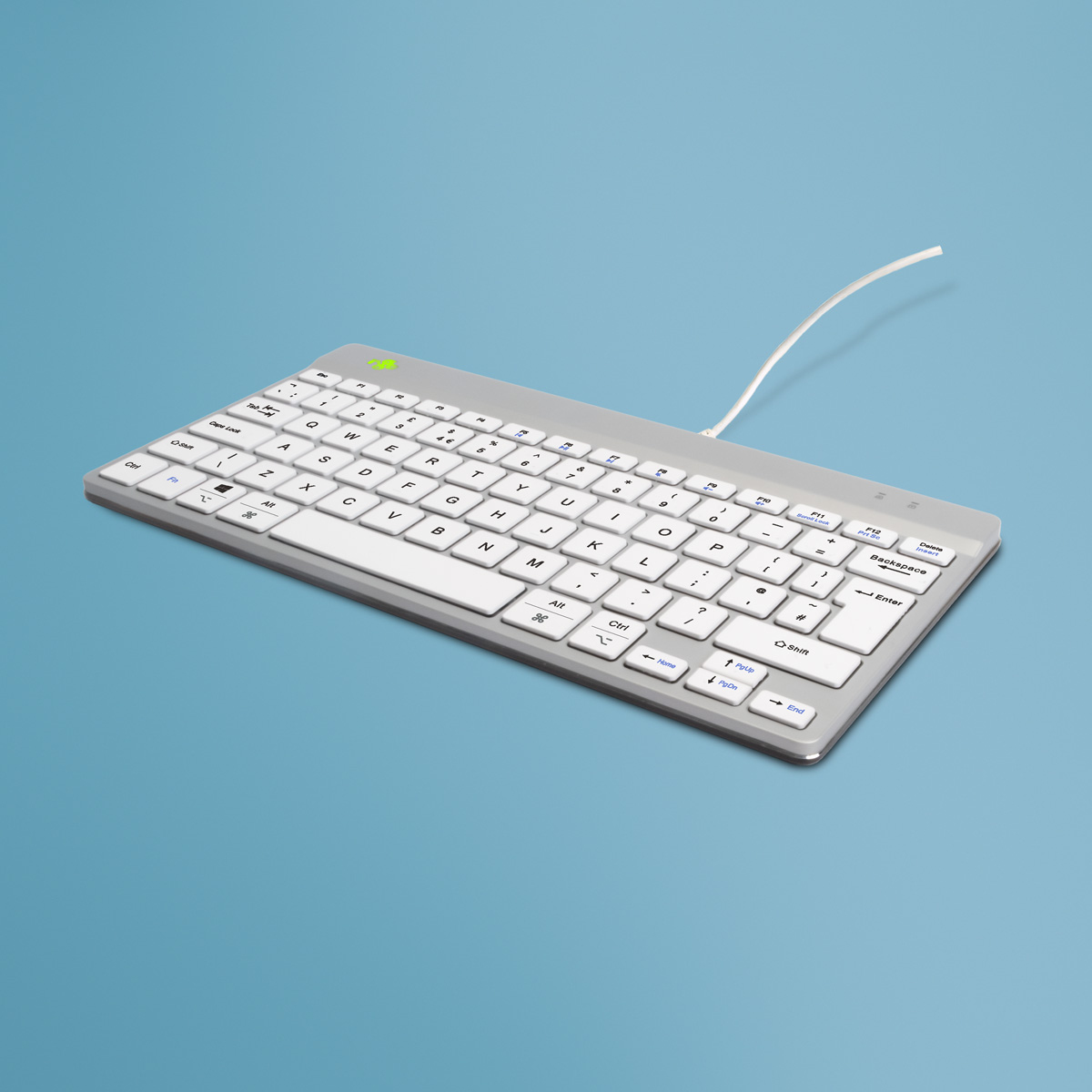 R-Go Tools Ergonomic keyboard R-Go Compact Break, compact keyboard with break software, QWERTY (UK), wired, white