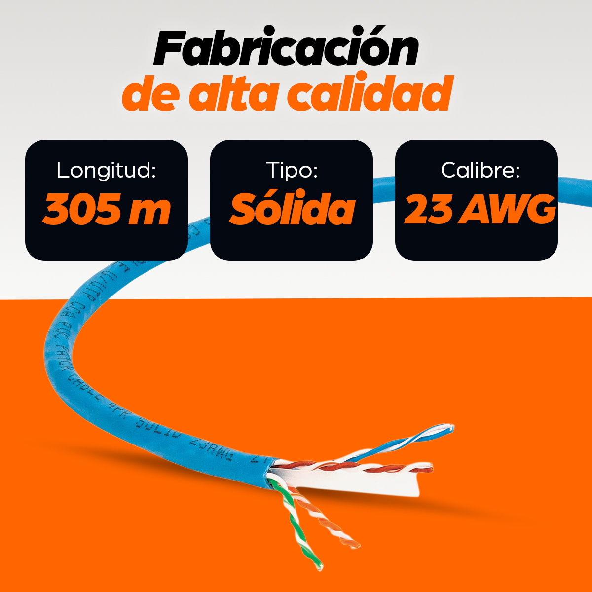 Bobina de Cable Ethernet Cat6 305m Intellinet 704670, Uso Interior, Color Azul