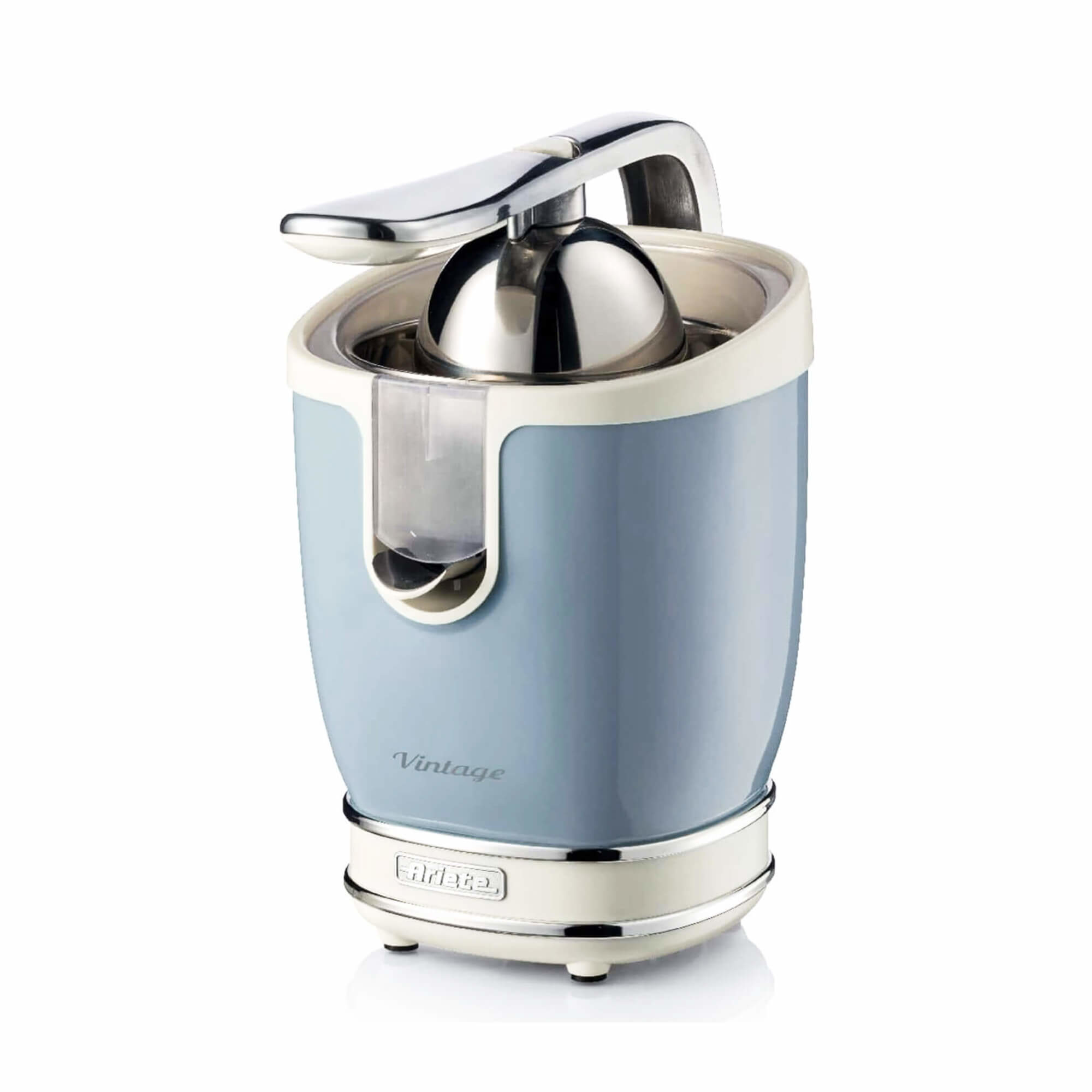 413, Vintage Juicer, Professional Electric Juicer with Lever, 2 Cones for Large and Small Fruits, Anti-Drip Spout, Silent Motor, Professional Squeezing,