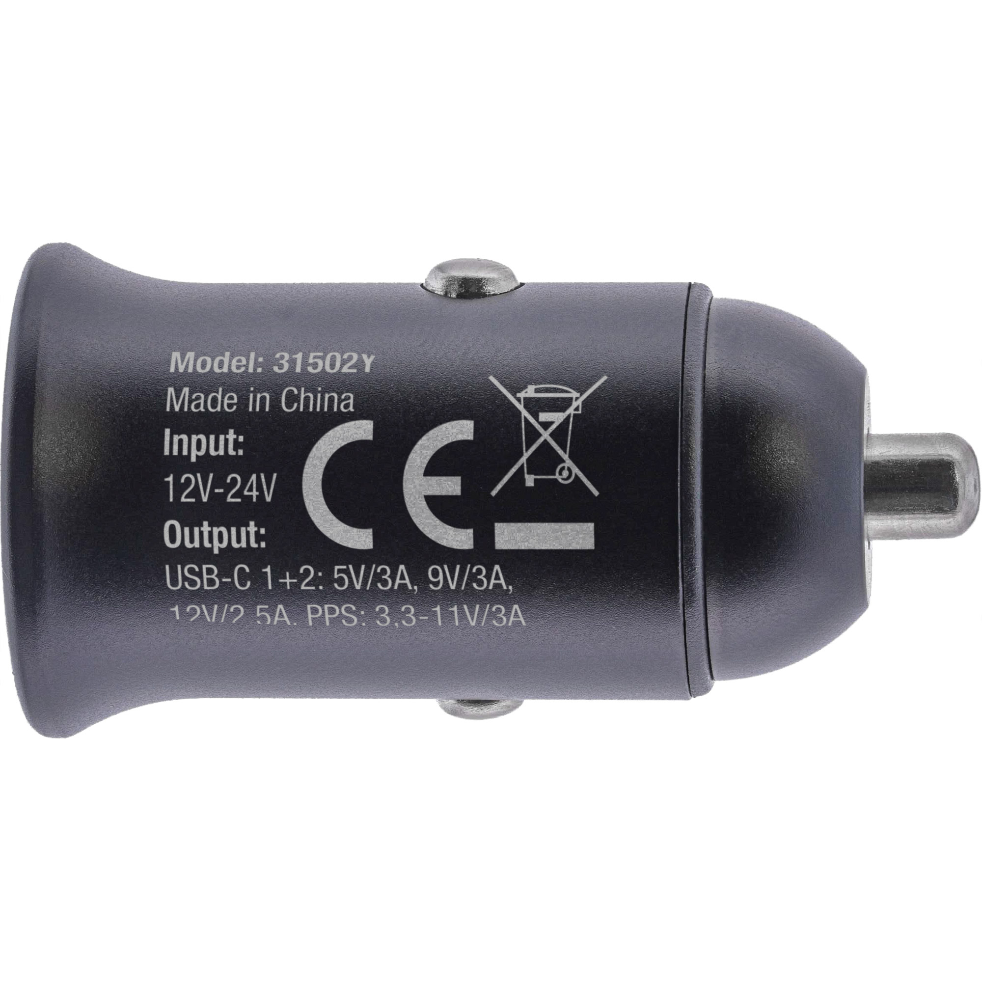 InLine USB car power adapter power delivery, 2x USB-C, black – image 4