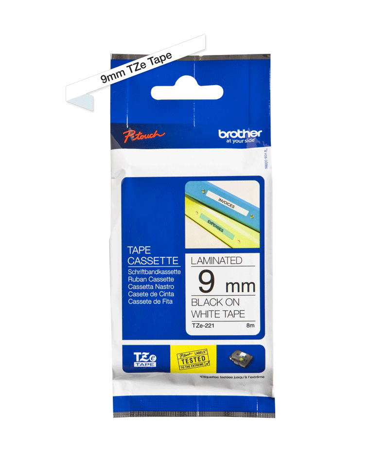 Cinta Brother Tze221 Negro/Blanco 9Mm X 8Mm - TZE221 Cinta Brother Tze221 Negro/Blanco 9Mm X 8Mm - TZE221