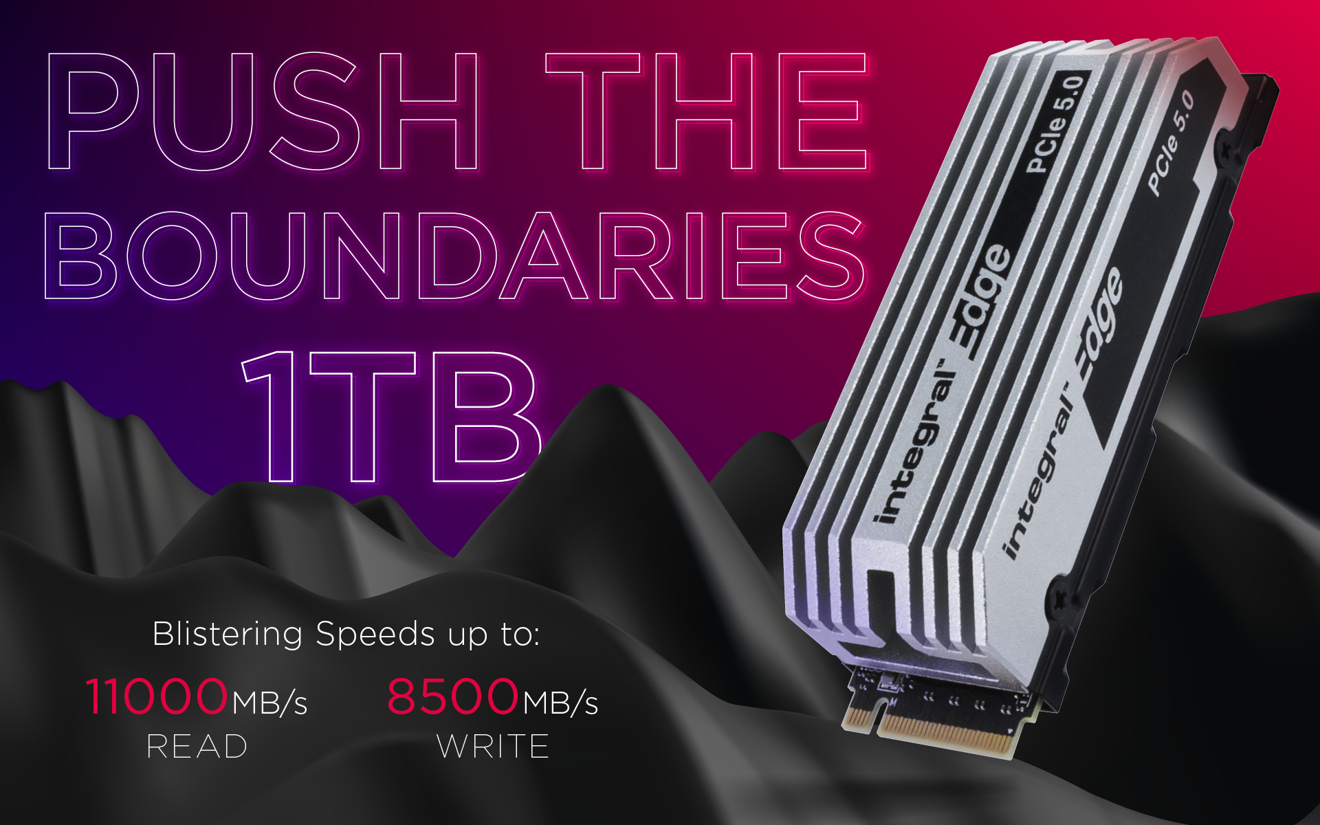 Integral 1TB - 1000GB SSD M.2 2280 NVME 2.0 PCIe Gen5 x4 R-11000MB/s W-8500MB/s IOPS R-1300K W-1400K TLC TBW 700 WITH HEATSINK EDGE – image 8