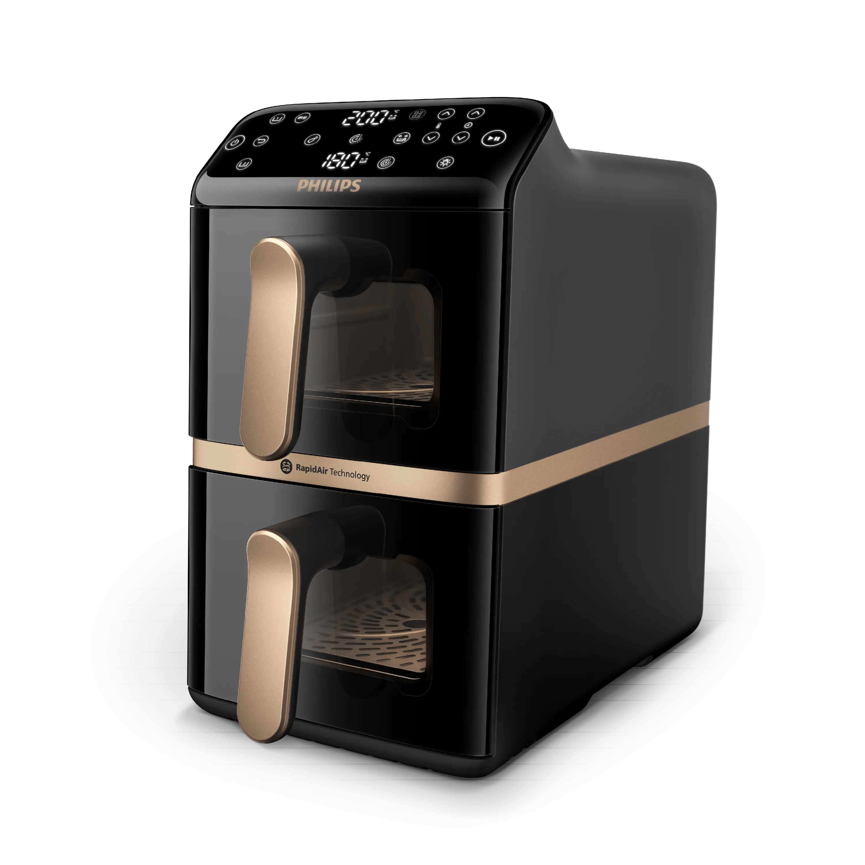 Philips Heißluftfritteuse NA462/70 4000 Series Stacked Dual Basket und 10L Kapazität