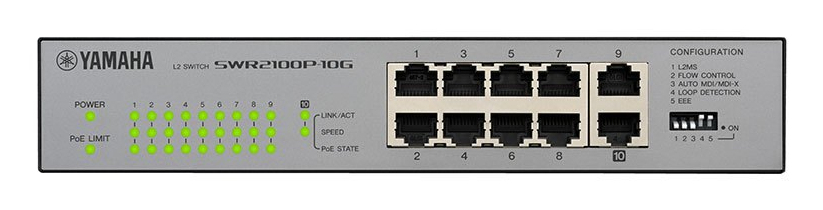 Yamaha SWR2100P-10G Unmanaged L2 Gigabit Ethernet (10/100/1000) Power over Ethernet (PoE) Black, Grey – image 2