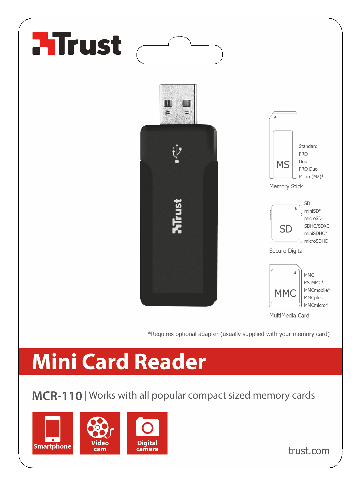 Trust MRC-110 card reader USB 2.0 Black – image 3